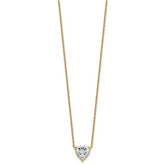 14k 4 carat Certified Lab Grown Diamond VS+ F+ Heart Complete 18 inch Four Prong Pendant Necklace